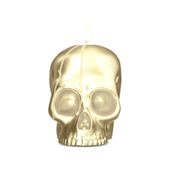 Bundle of 4 Unscented Gold Skull Shaped Candles Halloween Spooky Seasonal Decor - Picture 13 of 15